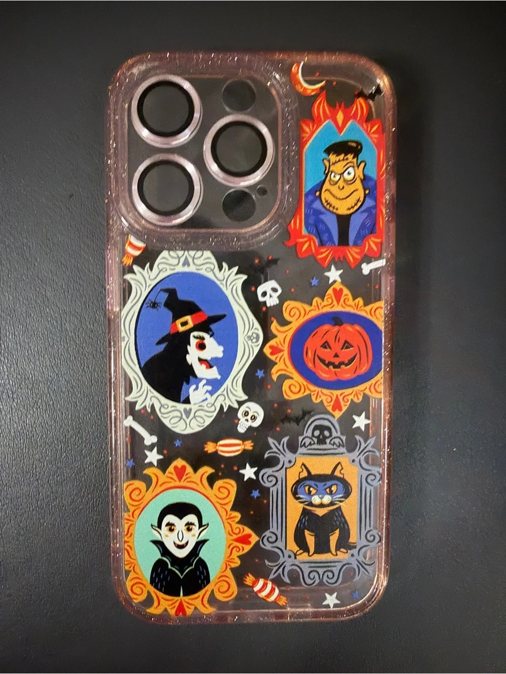 iPhone 15 Pro, Halloween Character Clear Phone Case